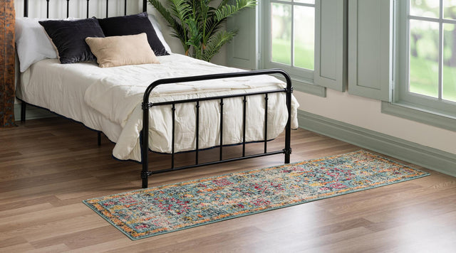 Blue 2' x 6' 9 Monterey Runner Area Rug 100% Polypropylene Colorful Easy Clean Traditional Carpet for Living Room, Bedrooms, Dining, Kitchen for Sale at Rug Engine