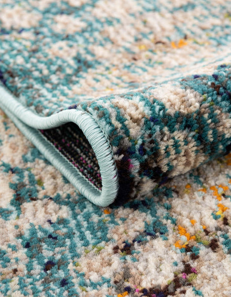 Blue 2' 2 x 3' 1 Vita Rectangle Area Rug Colorful Vivid Vintage Style Modern Indoor Easy Clean Durable Carpet Mat for Home Interior Design for Sale at Rug Engine