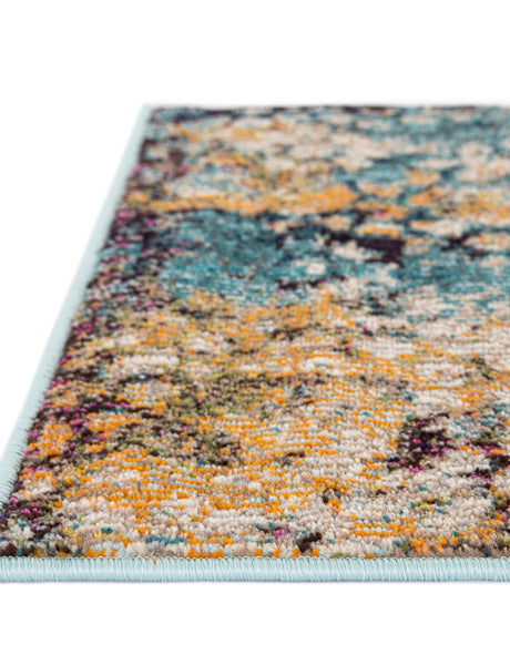 Blue 6' 1 x 9' Vita Rectangle Area Rug Colorful Vivid Vintage Style Modern Indoor Easy Clean Durable Carpet Mat for Home Interior Design for Sale at Rug Engine