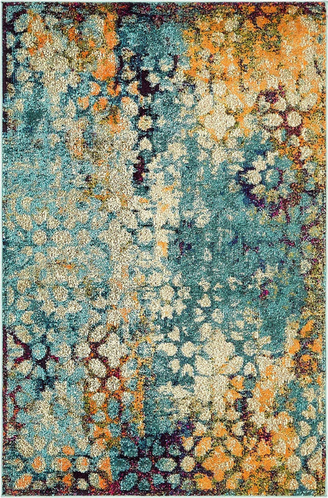 Blue 4' 1 x 6' 1 Vita Rectangle Area Rug