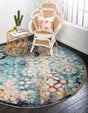 Blue 6' 1 x 6' 1 Vita Round Area Rug