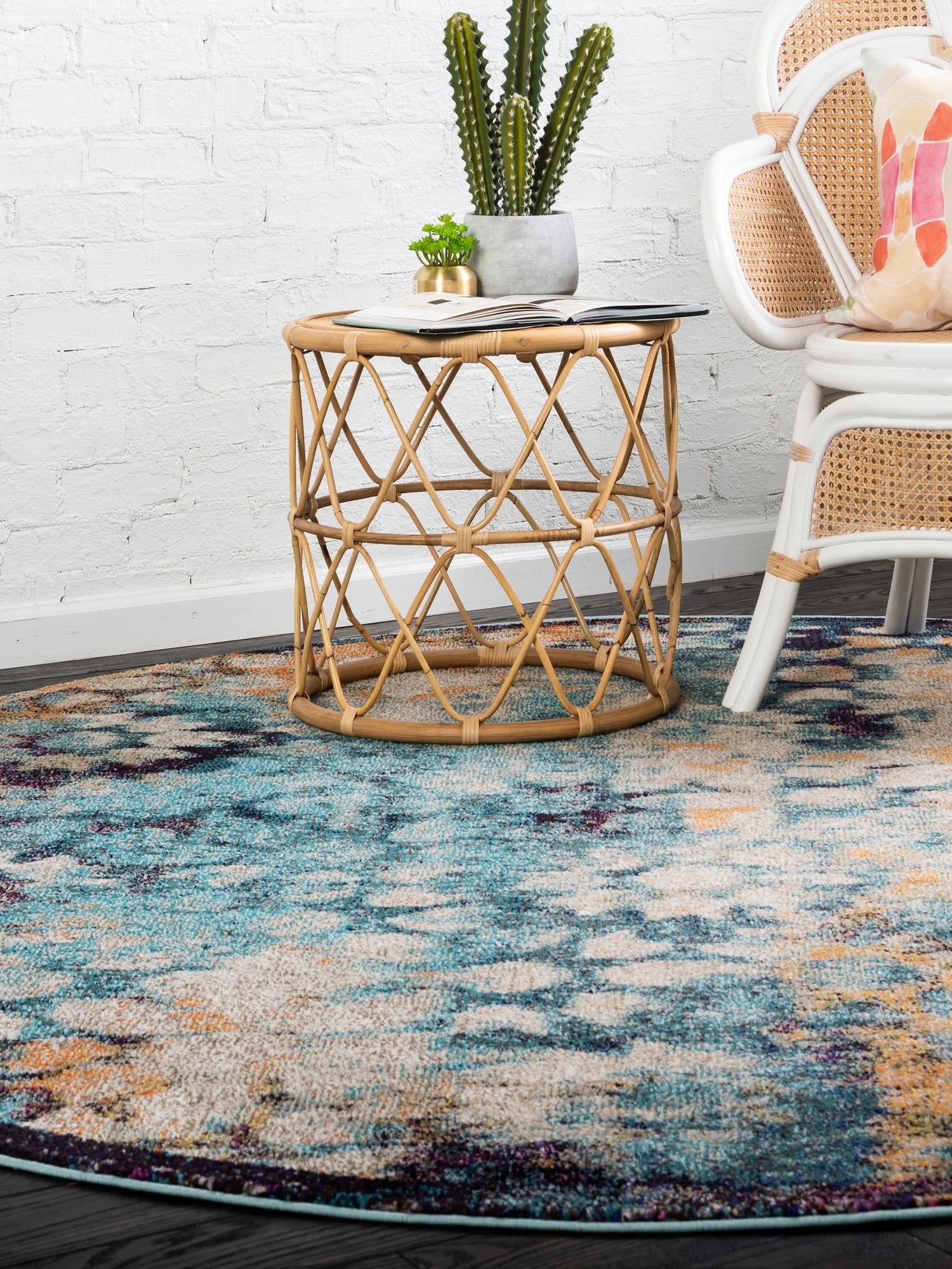 Blue 6' 1 x 6' 1 Vita Round Area Rug