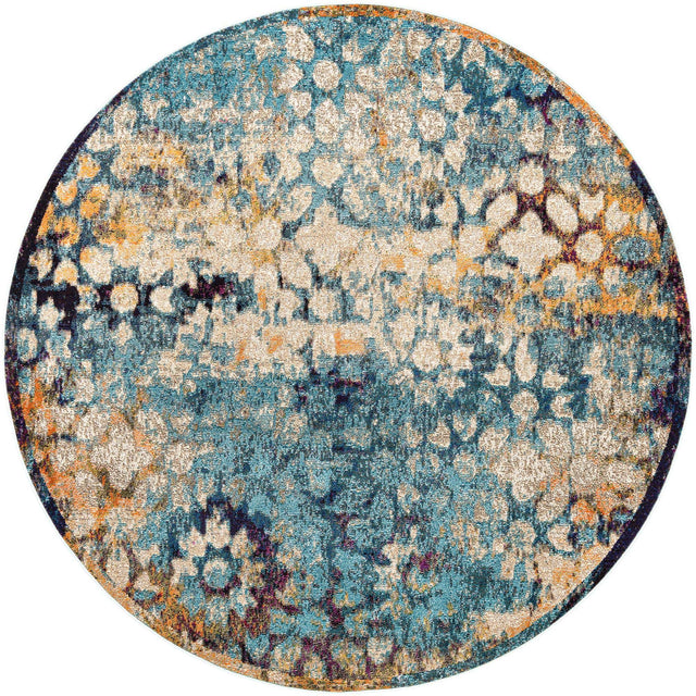 Blue 8' x 8' Vita Round Area Rug
