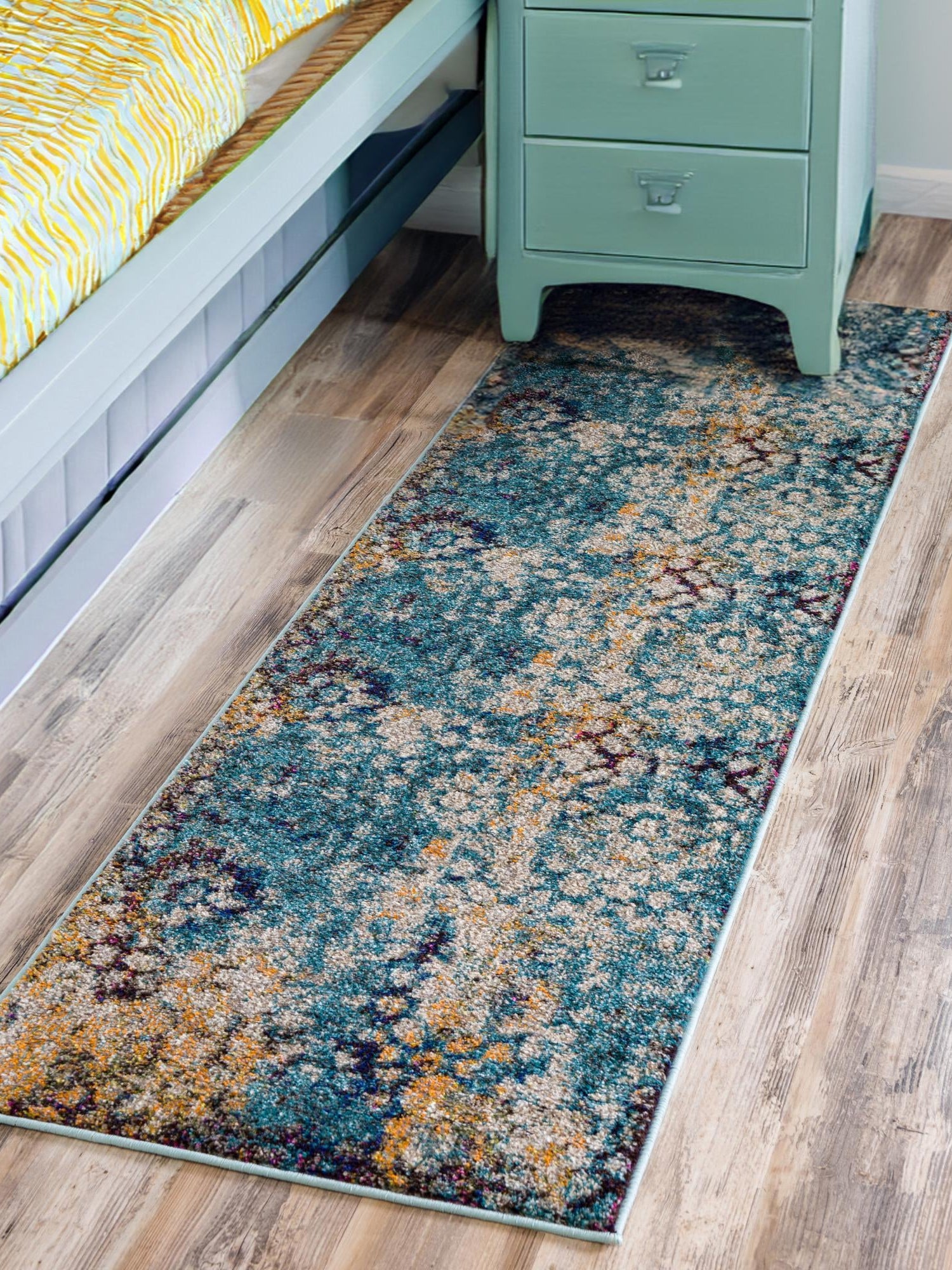 Blue 2' 7 x 10' Vita Runner Area Rug