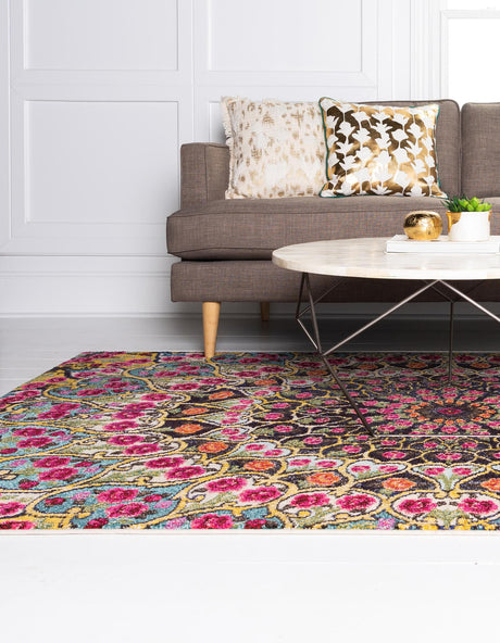 Multicolor 5' 1 x 8' Vita Rectangle Area Rug Colorful Vivid Vintage Style Modern Indoor Easy Clean Durable Carpet Mat for Home Interior Design for Sale at Rug Engine