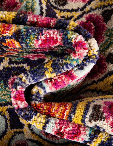 Multicolor 5' 1 x 8' Vita Rectangle Area Rug Colorful Vivid Vintage Style Modern Indoor Easy Clean Durable Carpet Mat for Home Interior Design for Sale at Rug Engine