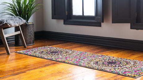 Multicolor 2' x 6' 9 Vita Runner Area Rug Colorful Vivid Vintage Style Modern Indoor Easy Clean Durable Carpet Mat for Home Interior Design for Sale at Rug Engine