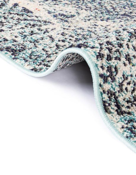 Blue 9' x 12' 2 Vita Rectangle Area Rug Colorful Vivid Vintage Style Modern Indoor Easy Clean Durable Carpet Mat for Home Interior Design for Sale at Rug Engine