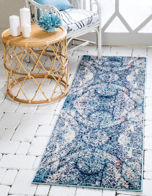 Blue 2' 7 x 10' Vita Runner Area Rug