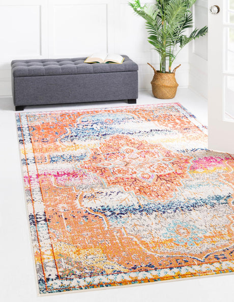 Multicolor 5' 1 x 8' Vita Rectangle Area Rug