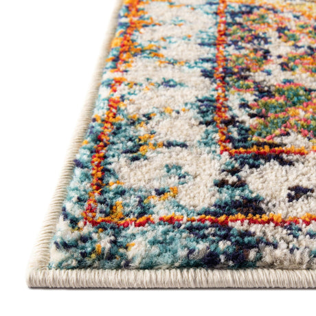 Multicolor 5' 1 x 8' Vita Rectangle Area Rug Colorful Vivid Vintage Style Modern Indoor Easy Clean Durable Carpet Mat for Home Interior Design for Sale at Rug Engine