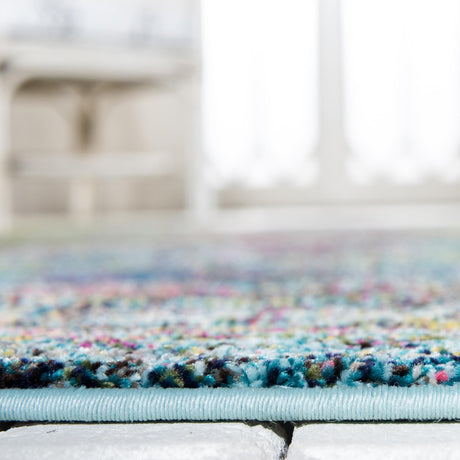 Green 4' 1 x 6' 1 Vita Rectangle Area Rug Colorful Vivid Vintage Style Modern Indoor Easy Clean Durable Carpet Mat for Home Interior Design for Sale at Rug Engine