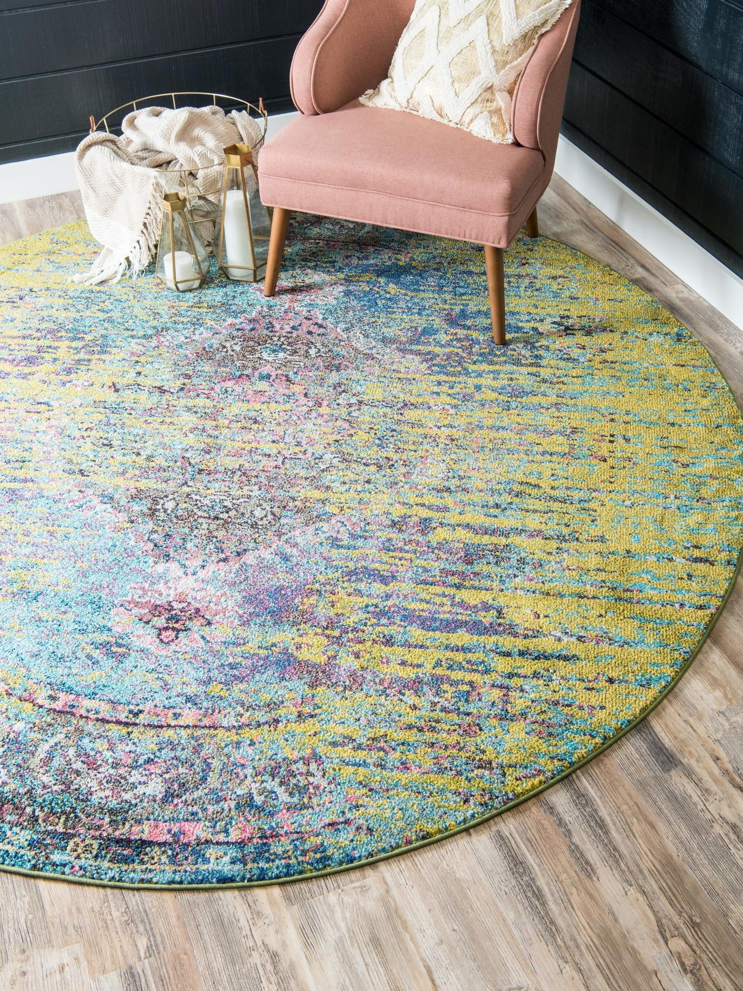 Green 8' x 8' Vita Round Area Rug