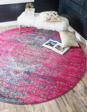 Pink 8' x 8' Vita Round Area Rug