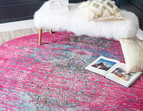 Pink 8' x 8' Vita Round Area Rug