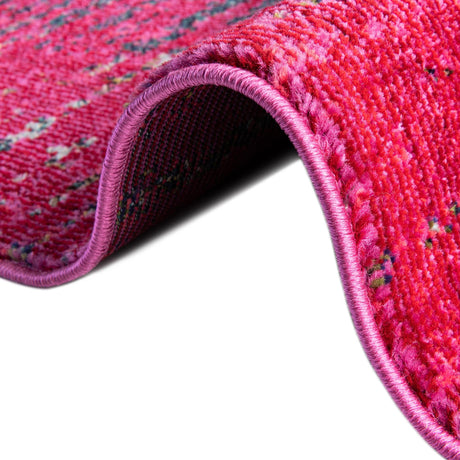 Pink 8' x 8' Vita Round Area Rug Colorful Vivid Vintage Style Modern Indoor Easy Clean Durable Carpet Mat for Home Interior Design for Sale at Rug Engine