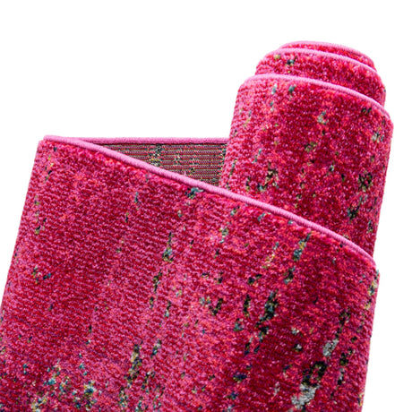 Pink 8' x 8' Vita Round Area Rug Colorful Vivid Vintage Style Modern Indoor Easy Clean Durable Carpet Mat for Home Interior Design for Sale at Rug Engine
