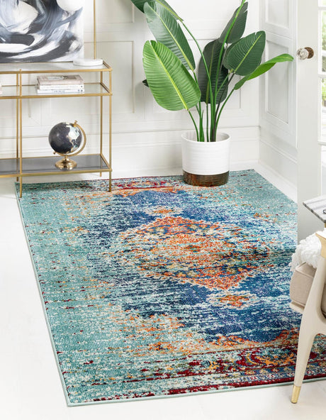 Turquoise 5' 1 x 8' Vita Rectangle Area Rug