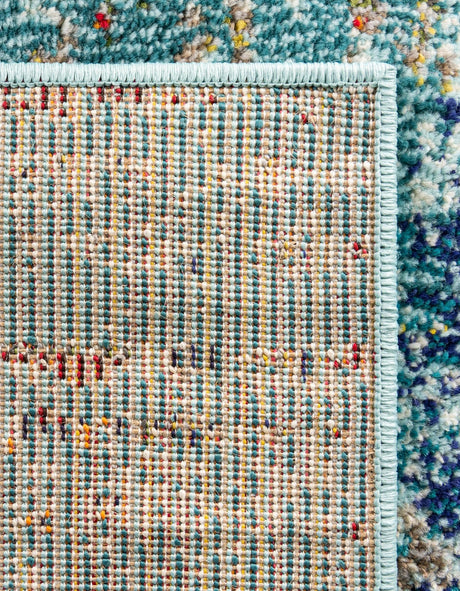 Turquoise 8' x 10' Vita Rectangle Area Rug Colorful Vivid Vintage Style Modern Indoor Easy Clean Durable Carpet Mat for Home Interior Design for Sale at Rug Engine