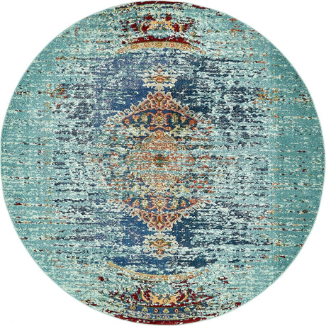 Turquoise 8' x 8' Vita Round Area Rug