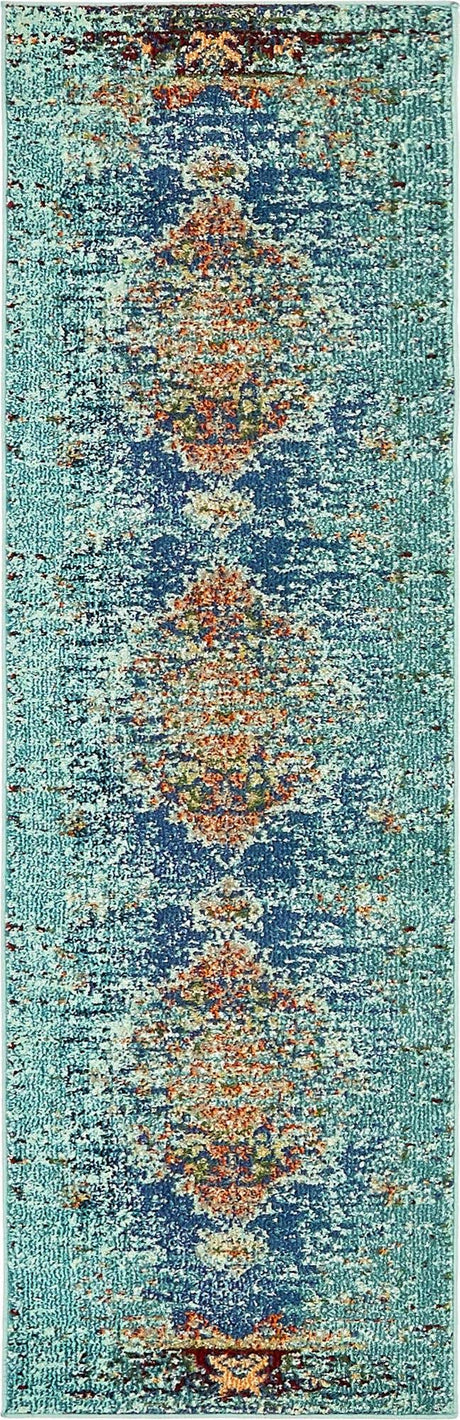 Turquoise 2' x 6' 9 Vita Runner Area Rug