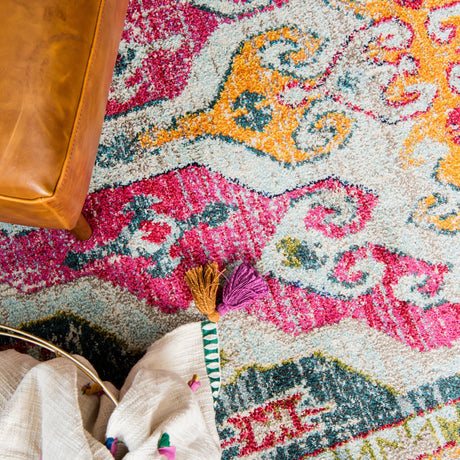 Multicolor 2' 2 x 3' 1 Vita Rectangle Area Rug Colorful Vivid Vintage Style Modern Indoor Easy Clean Durable Carpet Mat for Home Interior Design for Sale at Rug Engine