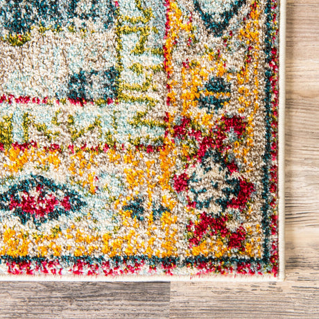 Multicolor 10' 6 x 16' 5 Vita Rectangle Area Rug Colorful Vivid Vintage Style Modern Indoor Easy Clean Durable Carpet Mat for Home Interior Design for Sale at Rug Engine