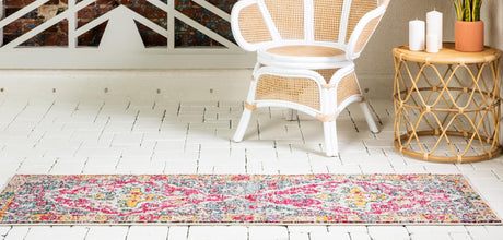 Multicolor 3' x 10' Vita Runner Area Rug Colorful Vivid Vintage Style Modern Indoor Easy Clean Durable Carpet Mat for Home Interior Design for Sale at Rug Engine