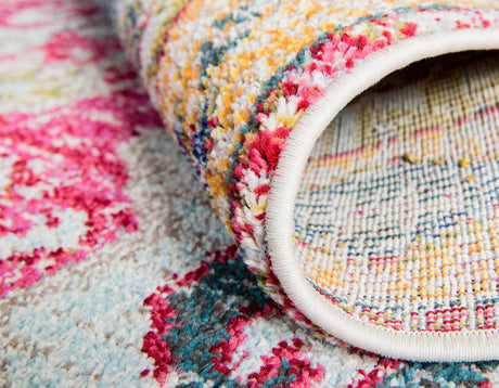 Multicolor 3' x 10' Vita Runner Area Rug Colorful Vivid Vintage Style Modern Indoor Easy Clean Durable Carpet Mat for Home Interior Design for Sale at Rug Engine
