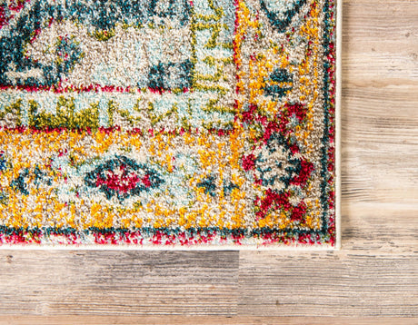 Multicolor 3' x 10' Vita Runner Area Rug Colorful Vivid Vintage Style Modern Indoor Easy Clean Durable Carpet Mat for Home Interior Design for Sale at Rug Engine