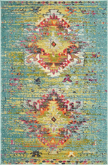 Turquoise 4' 1 x 6' 1 Vita Rectangle Area Rug