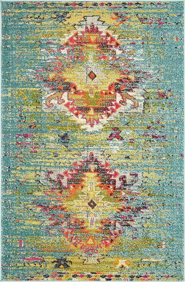 Turquoise 4' 1 x 6' 1 Vita Rectangle Area Rug
