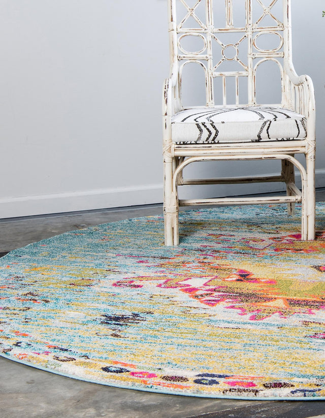 Turquoise 8' x 8' Vita Round Area Rug