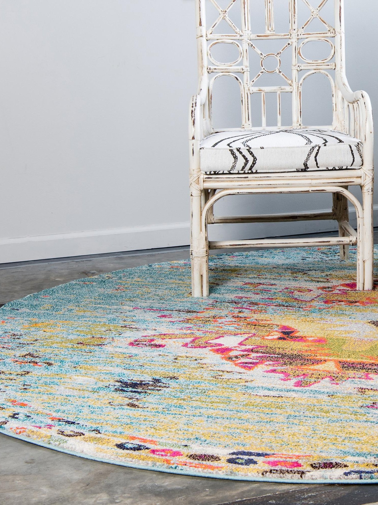 Turquoise 6' 1 x 6' 1 Vita Round Area Rug