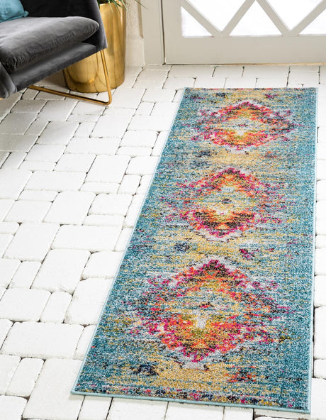 Turquoise 2' 7 x 10' Vita Runner Area Rug