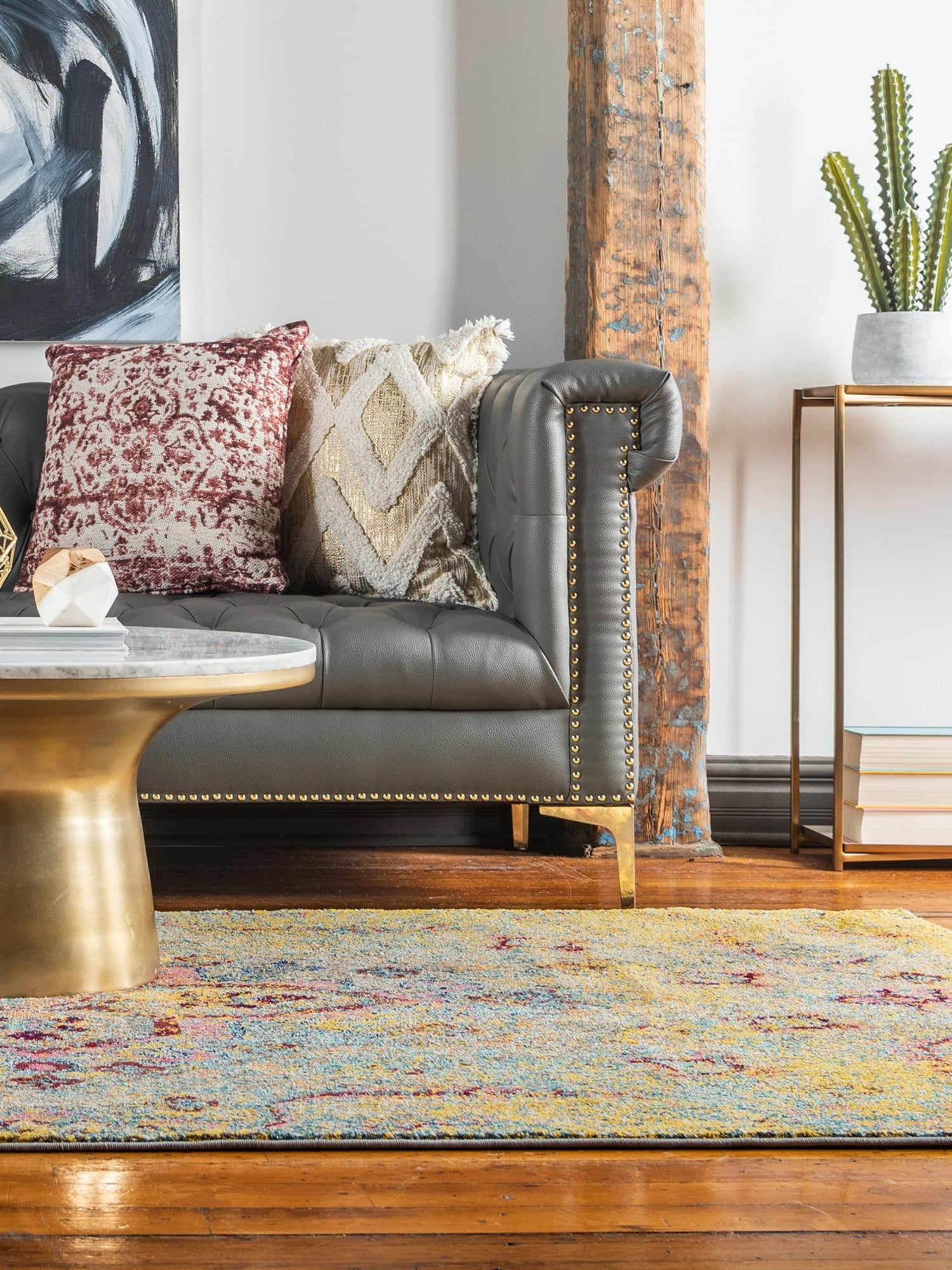 Yellow 5' 1 x 8' Vita Rectangle Area Rug