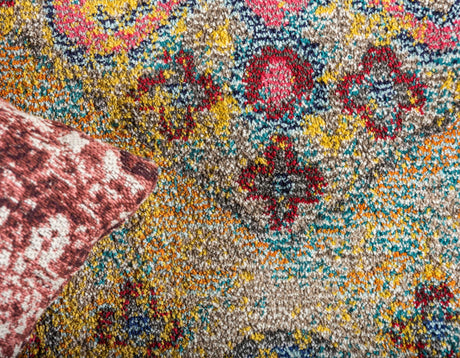 Yellow 5' 1 x 8' Vita Rectangle Area Rug Colorful Vivid Vintage Style Modern Indoor Easy Clean Durable Carpet Mat for Home Interior Design for Sale at Rug Engine