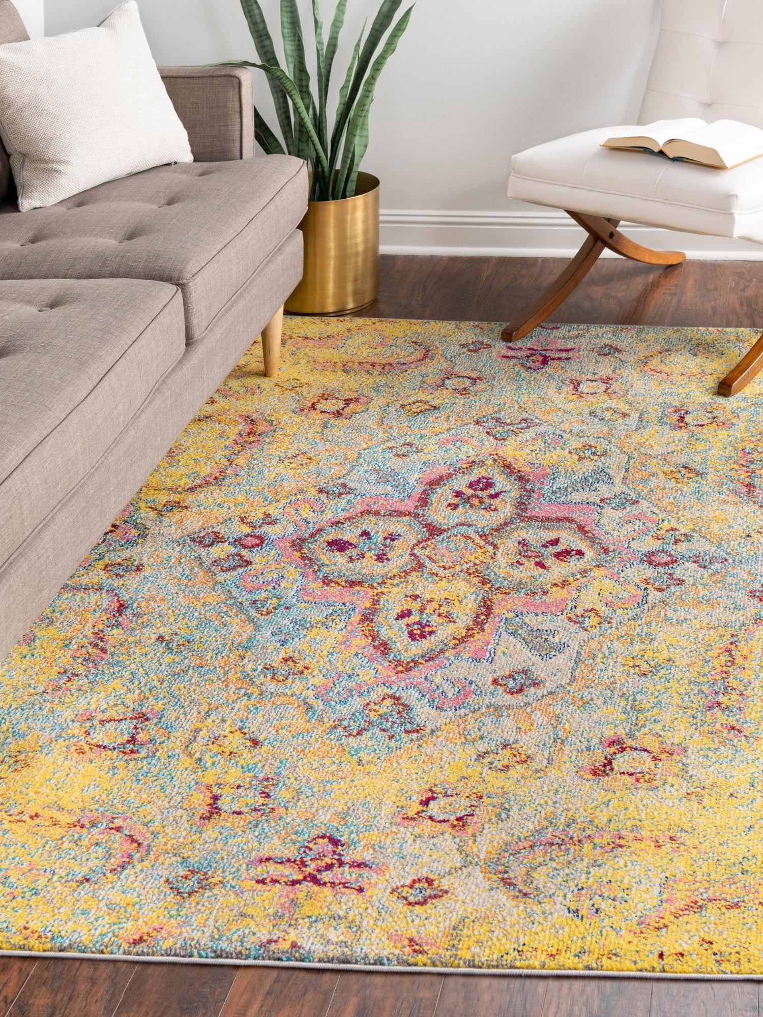 Yellow 10' 6 x 16' 5 Vita Rectangle Area Rug