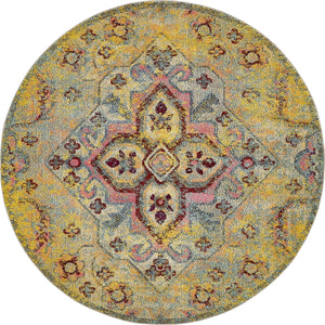 Yellow 8' x 8' Vita Round Area Rug