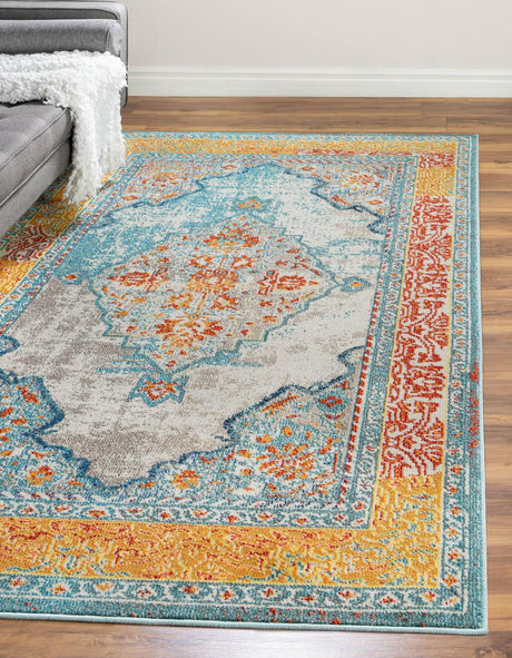 Blue 5' 1 x 8' Vita Rectangle Area Rug