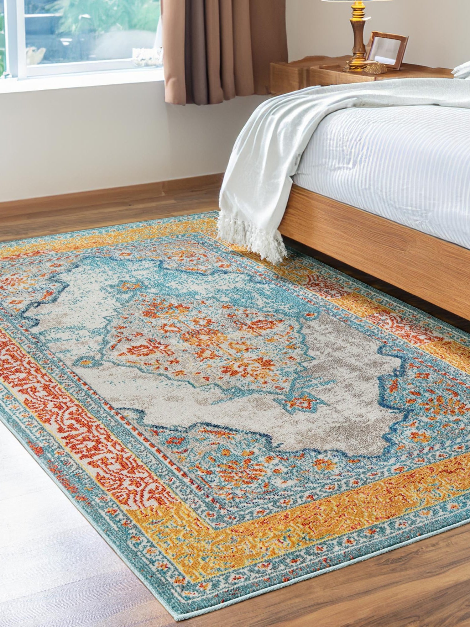 Blue 4' 1 x 6' 1 Vita Rectangle Area Rug