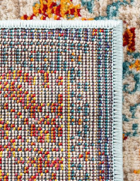 Blue 5' 1 x 8' Vita Rectangle Area Rug Colorful Vivid Vintage Style Modern Indoor Easy Clean Durable Carpet Mat for Home Interior Design for Sale at Rug Engine