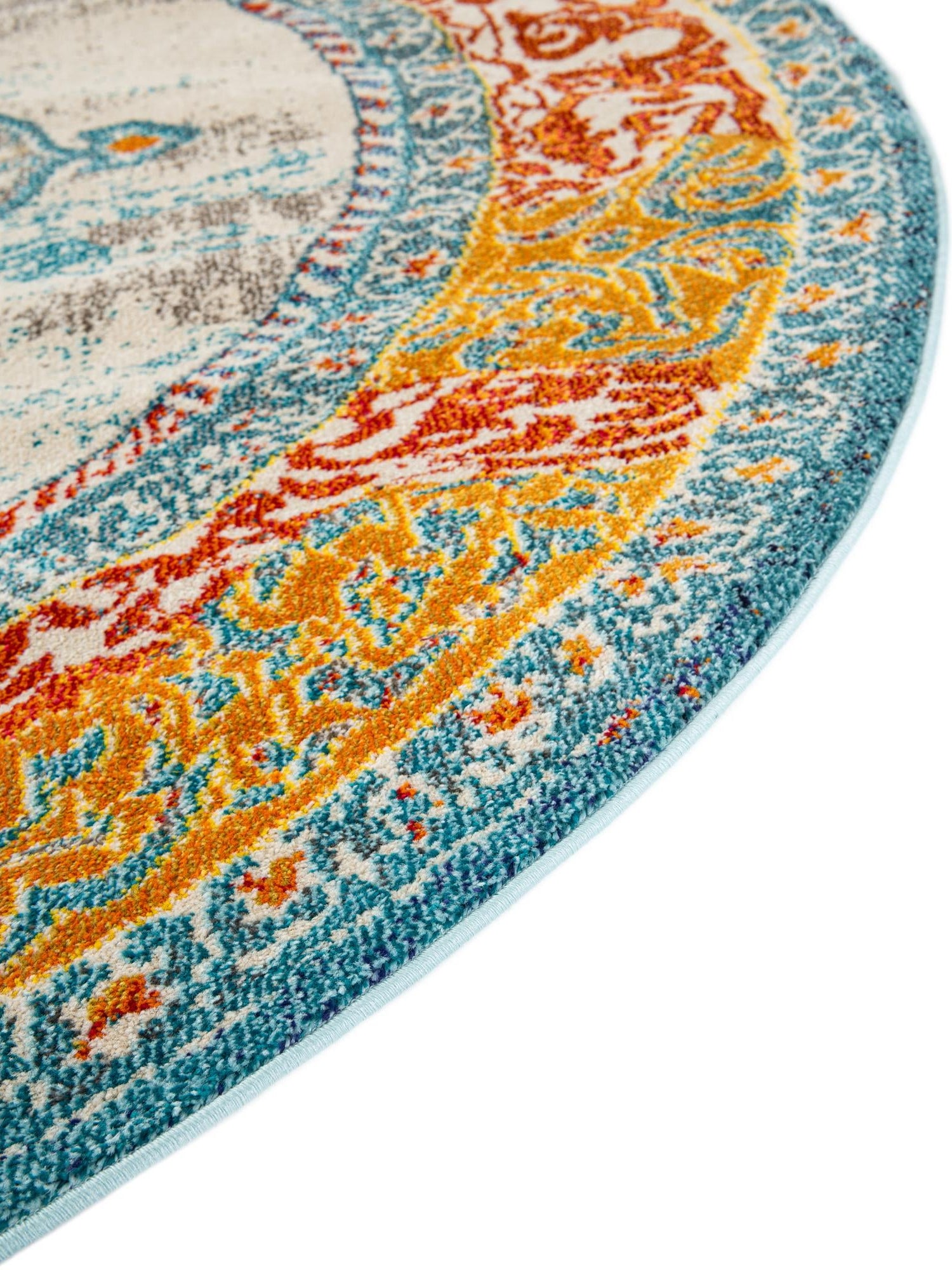 Blue 4' 1 x 4' 1 Vita Round Area Rug