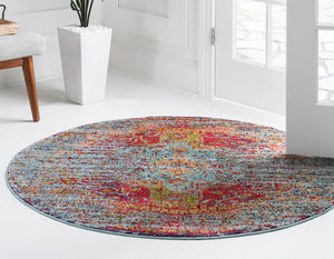 Blue 4' 1 x 4' 1 Vita Round Rug