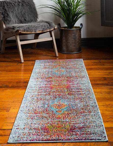 Blue 2' 7 x 10' Vita Runner Area Rug