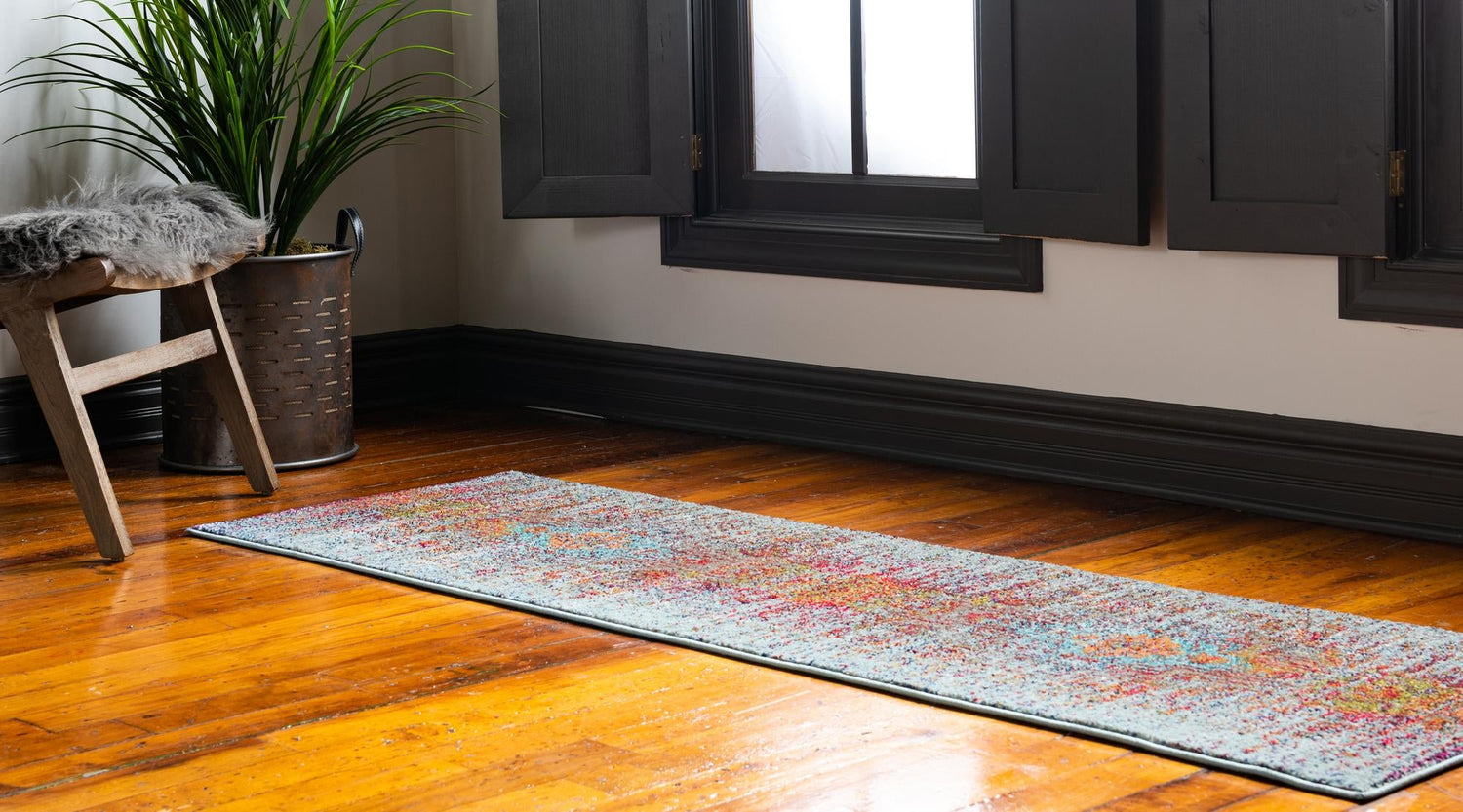 Blue 2' 7 x 10' Vita Runner Area Rug