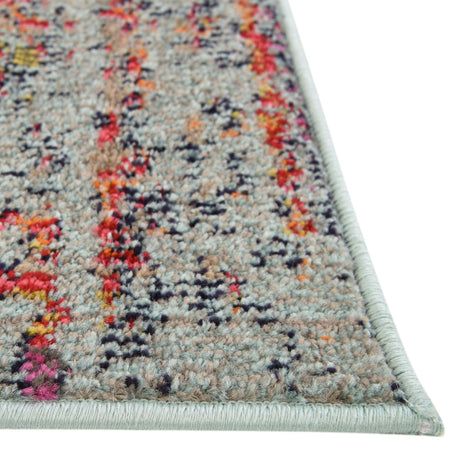 Blue 2' 7 x 10' Vita Runner Area Rug Colorful Vivid Vintage Style Modern Indoor Easy Clean Durable Carpet Mat for Home Interior Design for Sale at Rug Engine