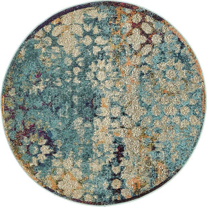 Blue 4' 1 x 4' 1 Vita Round Area Rug