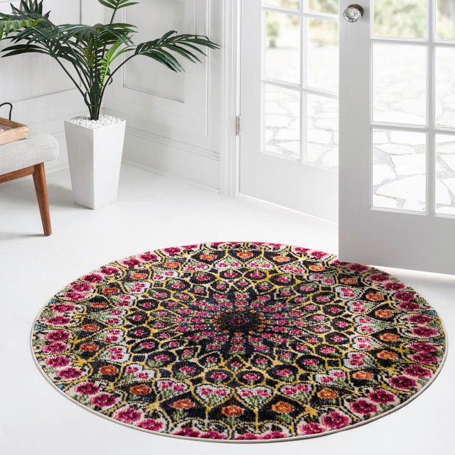 Multicolor 8' x 8' Vita Round Area Rug