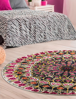 Multicolor 8' x 8' Vita Round Area Rug
